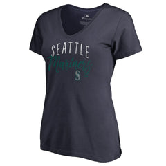 Seattle Mariners Women's Graceful V-Neck T-Shirt - Navy