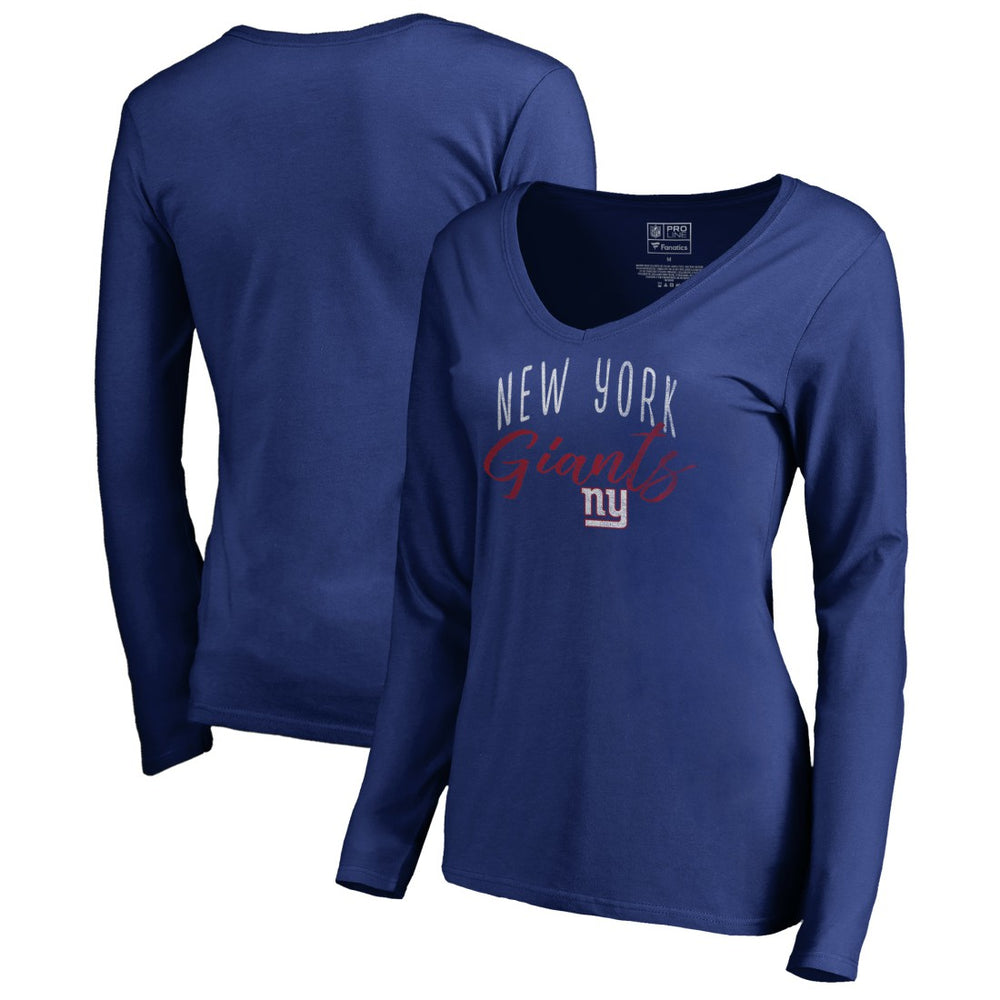 NFL New York Giants Women's Graceful Long Sleeve V-Neck T-Shirt