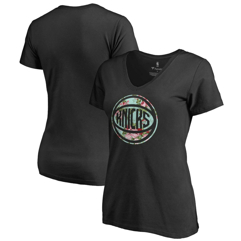 New York Knicks Lovely V-Neck T-Shirt - Black outlet