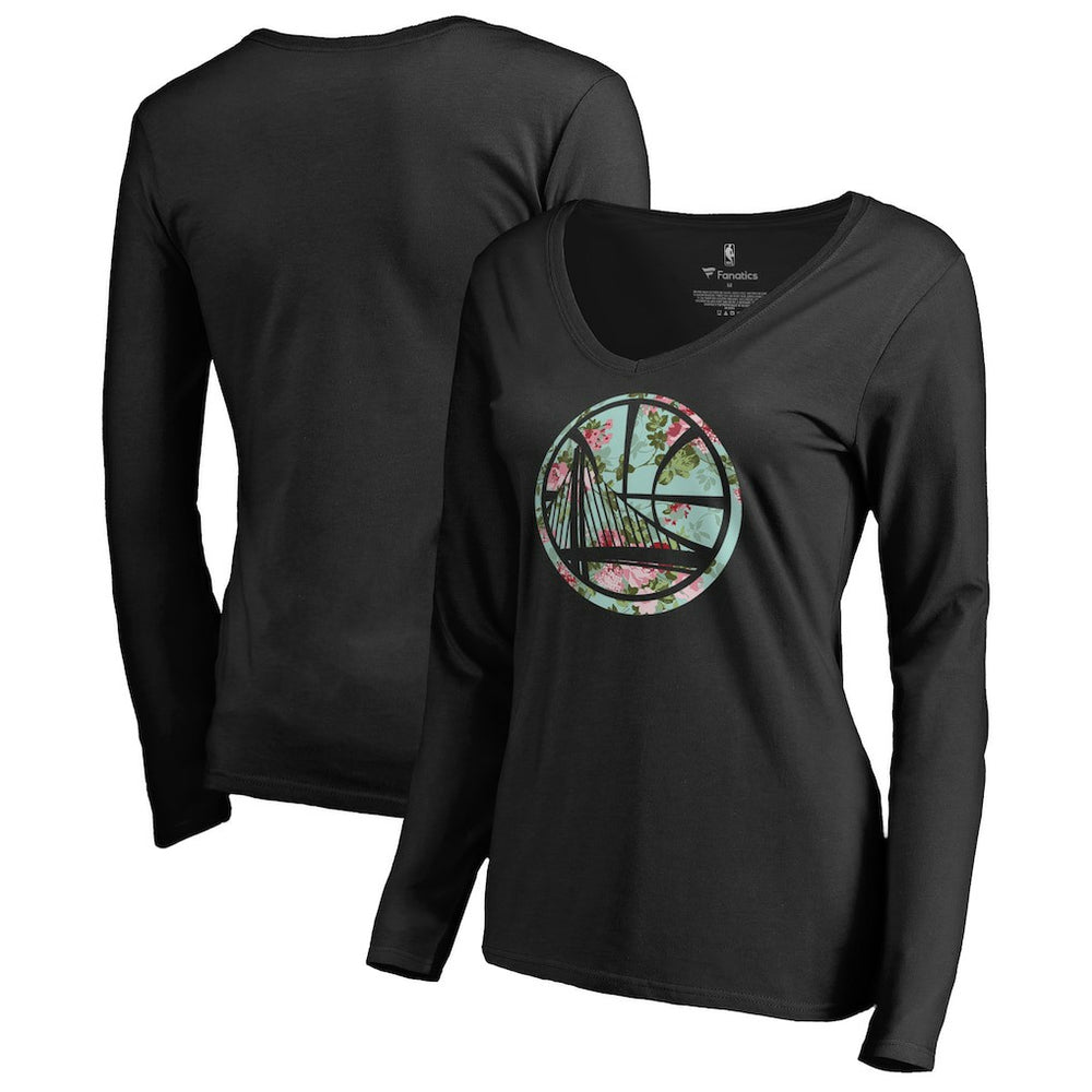 Golden State Warriors Women's Lovely V-Neck Long Sleeve T-Shirt sale - Black on sale