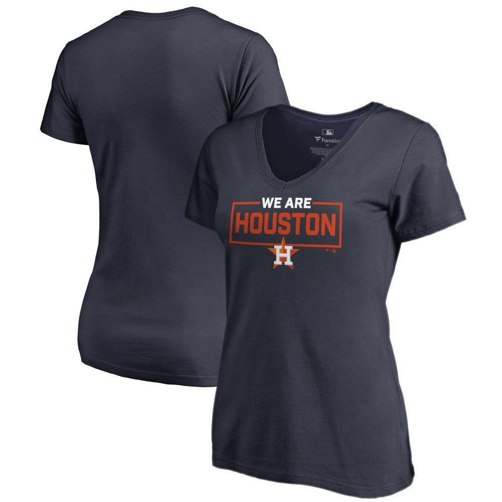 Houston Astros Women's We Are Icon V-Neck T-Shirt - Navy