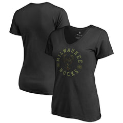 Milwaukee Bucks Women's Liberty V-Neck T-Shirt - Black outlet