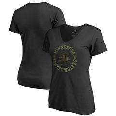 Minnesota Timberwolves Women's Liberty V-Neck T-Shirt - Black cheap