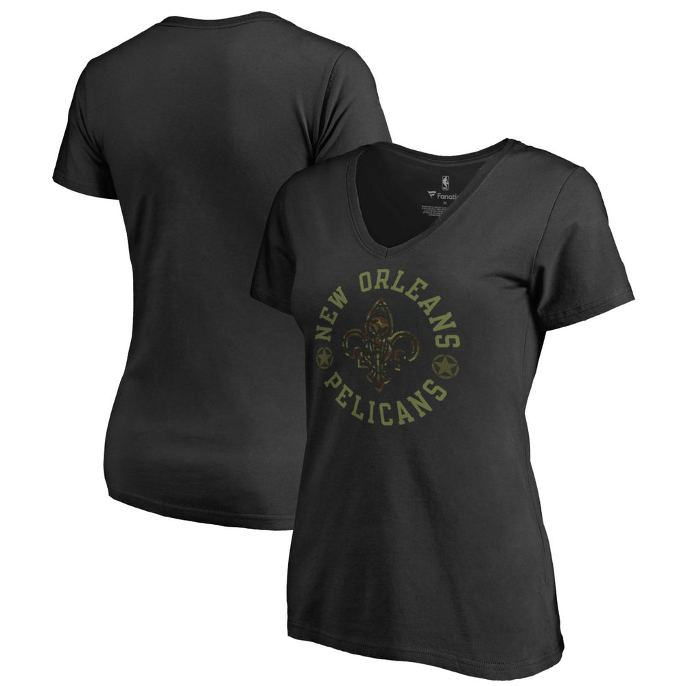 New Orleans Pelicans Women's Liberty V-Neck T-Shirt - Black cheap