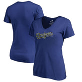 Los Angeles Dodgers Women's Armed Forces Wordmark T-Shirt - Royal