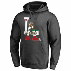 Los Angeles Dodgers Hometown Collection Cali Flag Pullover Hoodie - Heathered Charcoal