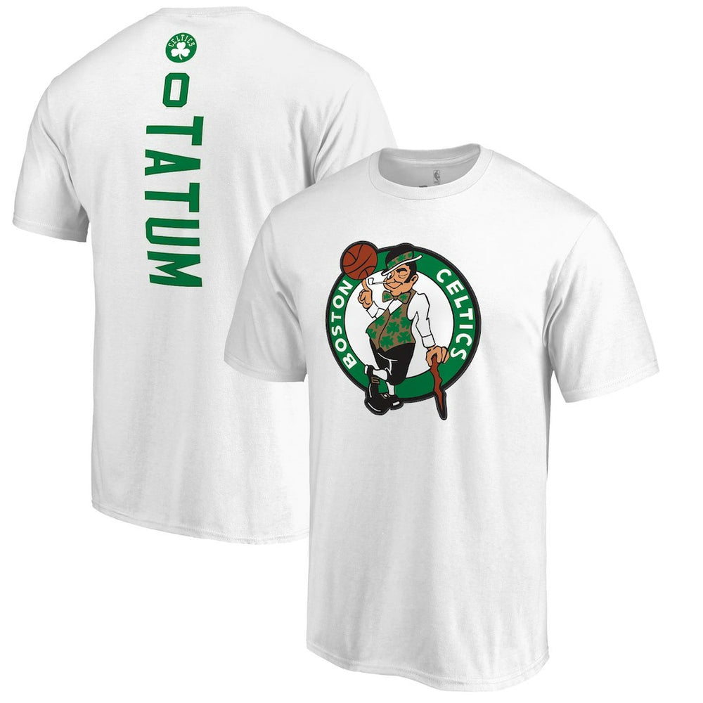 Jayson Tatum Boston Celtics Backer Name & Number T-Shirt - White shop
