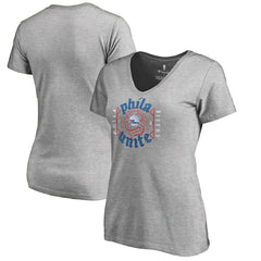 Philadelphia 76ers Women's Hometown Collection Unite V-Neck T-Shirt - Heather Gray on sale