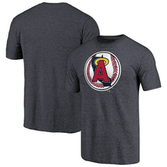 California Angels Cooperstown Collection Forbes Tri-Blend T-Shirt - Heathered Navy