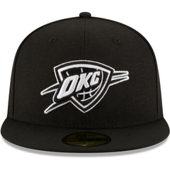 Oklahoma City Thunder Black & White Logo 59FIFTY Fitted Hat - Black | New Era shop