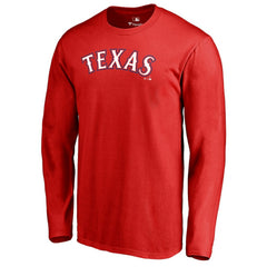 Texas Rangers Team Wordmark Long Sleeve T-Shirt - Red