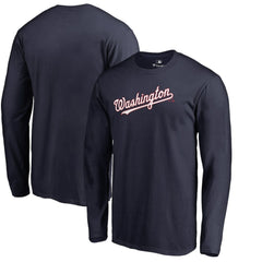 Washington Nationals Team Wordmark Long Sleeve T-Shirt - Navy