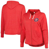 Washington Nationals Soft as a Grape Women's Plus Size Full-Zip Lightweight Hoodie Top - Red