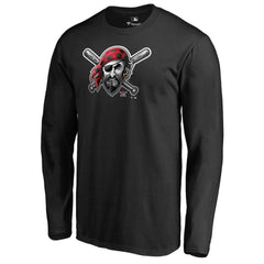 Pittsburgh Pirates Midnight Mascot Long Sleeve T-Shirt - Black
