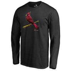 St. Louis Cardinals Midnight Mascot Long Sleeve T-Shirt - Black