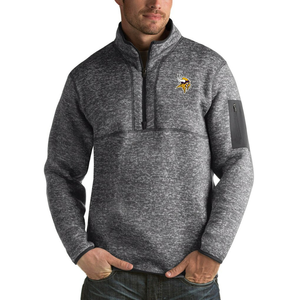NFL Minnesota Vikings Antigua Fortune Big & Tall Quarter-Zip Pullover Jacket