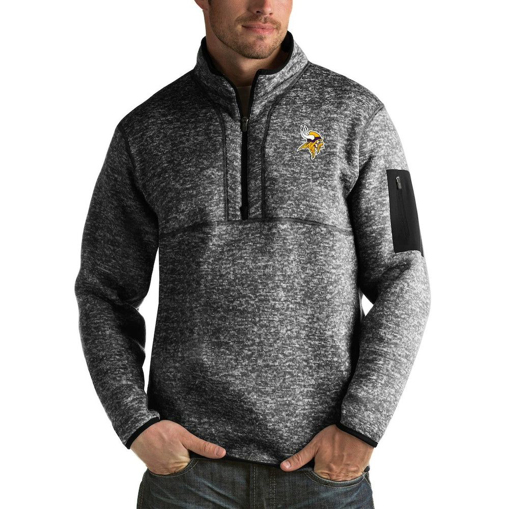 NFL Minnesota Vikings Antigua Fortune Big & Tall Quarter-Zip Pullover Jacket