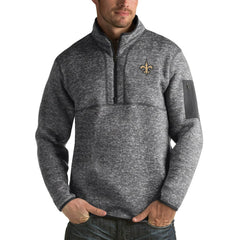 NFL New Orleans Saints Antigua Fortune Big & Tall Quarter-Zip Pullover Jacket