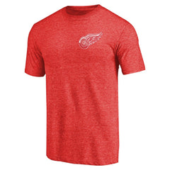 Detroit Red Wings Primary Logo Left Chest Distressed Tri-Blend T-Shirt