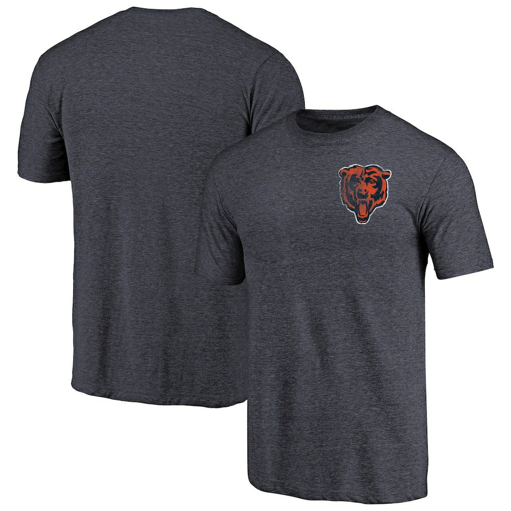 NFL Chicago Bears Primary Logo Left Chest Distressed Tri-Blend T-Shirt