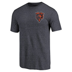 NFL Chicago Bears Primary Logo Left Chest Distressed Tri-Blend T-Shirt