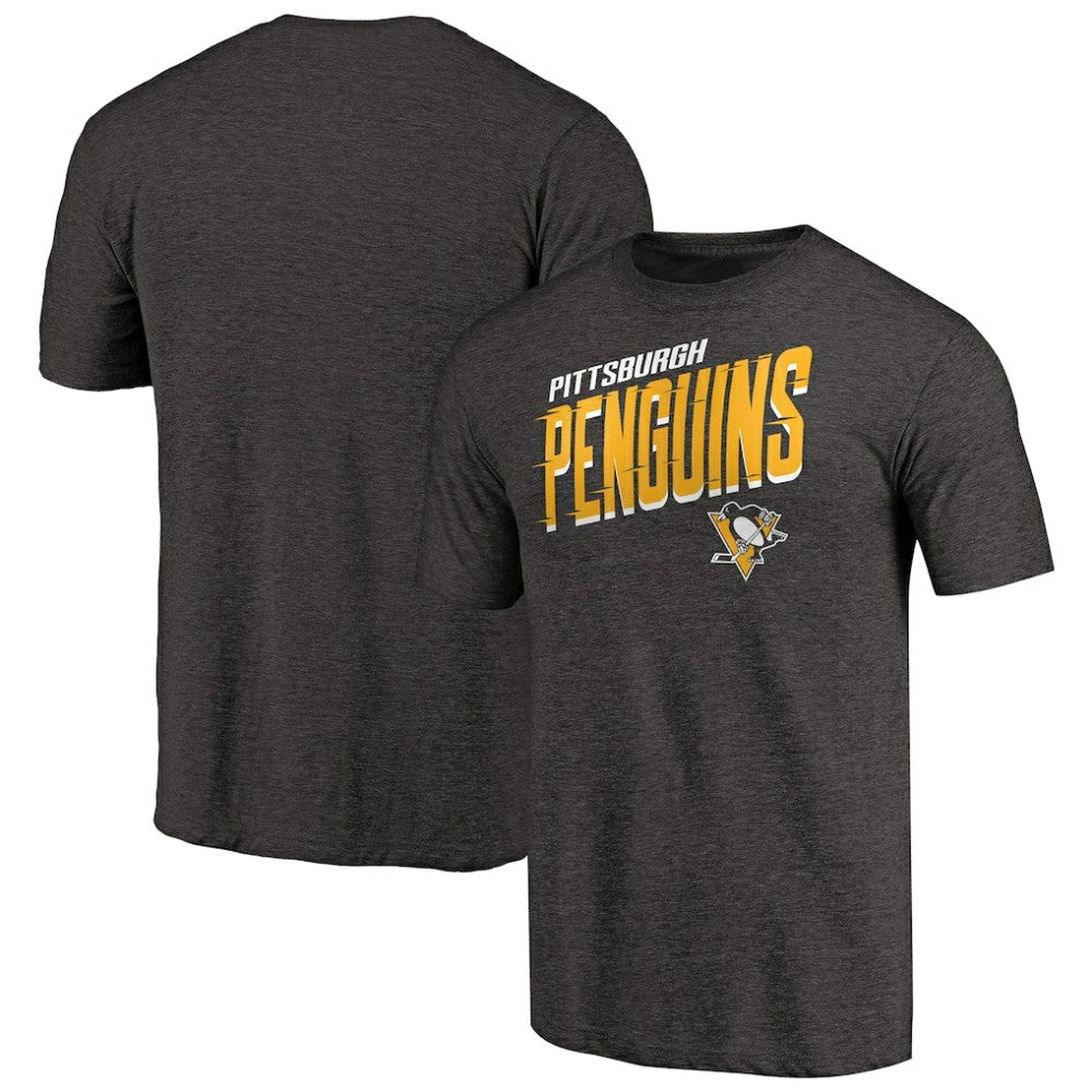 Pittsburgh Penguins Slant Strike Tri-Blend T-Shirt