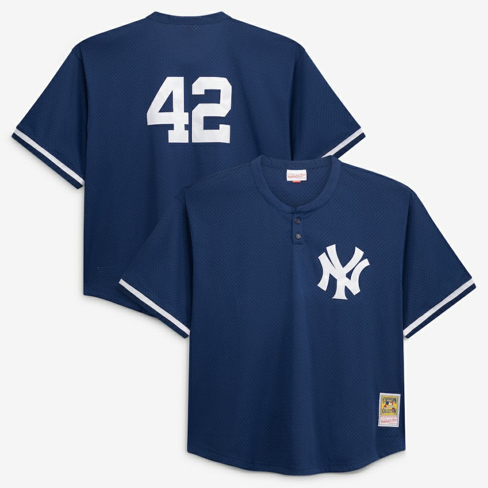 Mariano Rivera New York Yankees Mitchell & Ness Cooperstown Collection Big & Tall Mesh Batting Practice Jersey - Navy | New Era