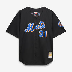 Mike Piazza New York Mets Big & Tall Cooperstown Mesh Batting Practice Jersey - Black | Mitchell & Ness