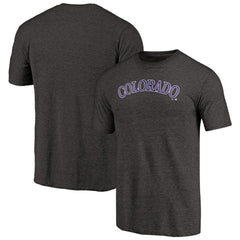 Colorado Rockies Team Wordmark Tri-Blend T-Shirt - Black