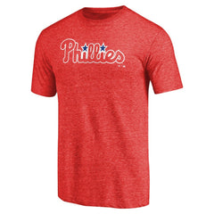 Philadelphia Phillies Team Wordmark Tri-Blend T-Shirt - Red