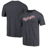 Washington Nationals Team Wordmark Tri-Blend T-Shirt - Navy