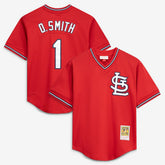 Ozzie Smith St. Louis Cardinals Youth Cooperstown Collection Mesh Batting Practice Jersey - Navy | Mitchell & Ness