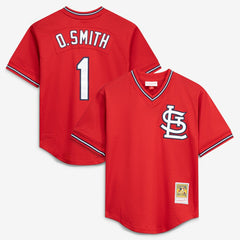 Ozzie Smith St. Louis Cardinals Youth Cooperstown Collection Mesh Batting Practice Jersey - Navy | Mitchell & Ness