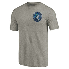 Minnesota Timberwolves Primary Logo Left Chest Distressed Tri-Blend T-Shirt - Gray cheap