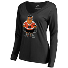 Philadelphia Flyers Women's Gritty Long Sleeve V-Neck T-Shirt