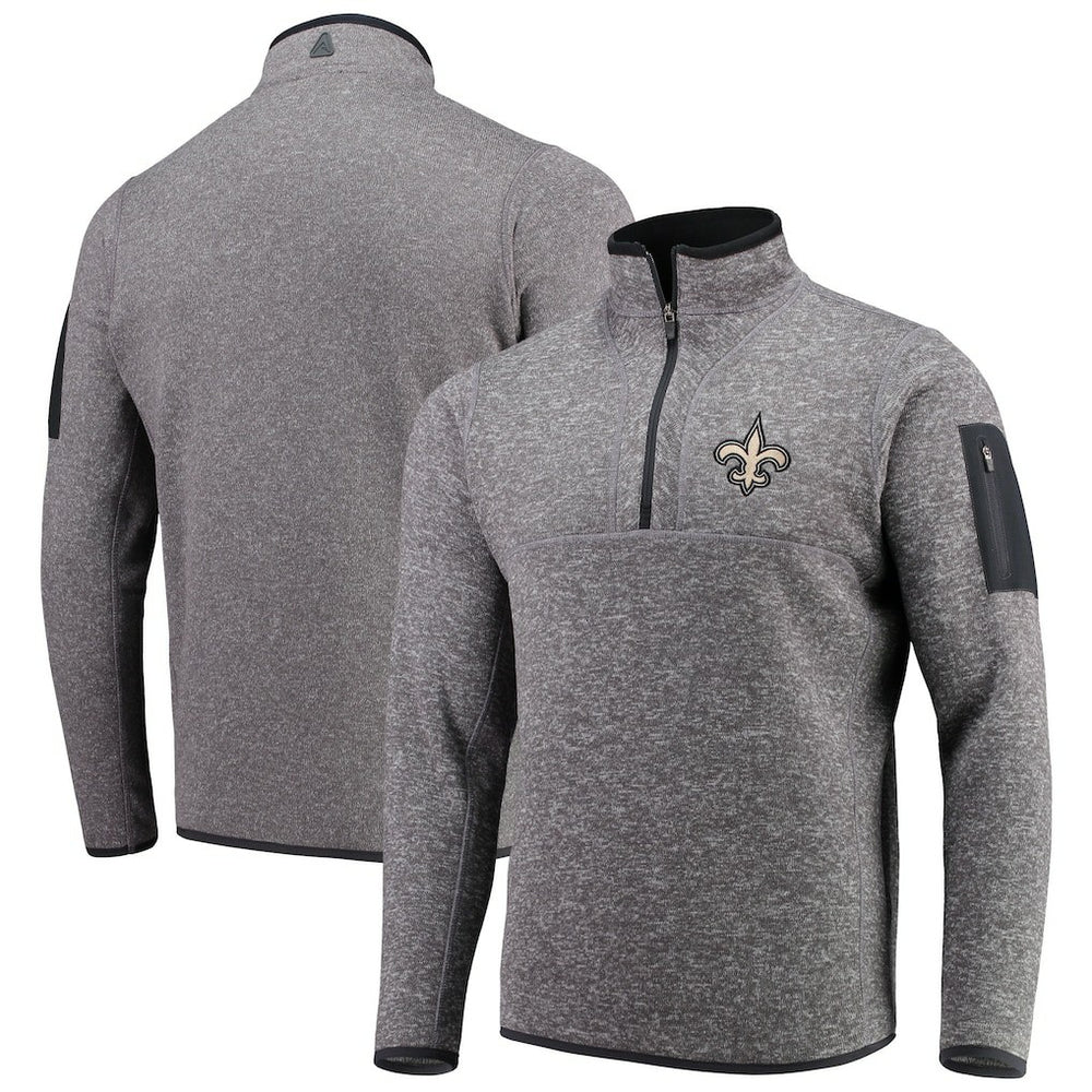 NFL New Orleans Saints Antigua Fortune Quarter-Zip Pullover Jacket