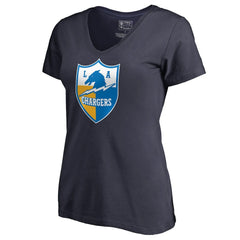 NFL Los Angeles Chargers Women's Retro Shield Logo V-Neck T-Shirt