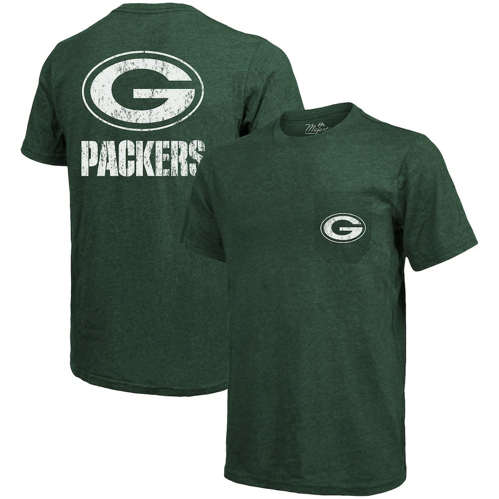 NFL Green Bay Packers Majestic Threads Tri-Blend Pocket T-Shirt