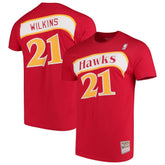 Dominique Wilkins Atlanta Hawks Hardwood Classics Team Name & Number T-Shirt - Red | Mitchell & Ness online