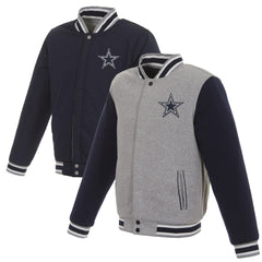 NFL Dallas Cowboys JH Design Reversible Two Tone Fleece Jacket