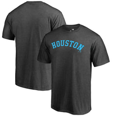 Houston Astros Blue Wordmark T-Shirt - Heathered Charcoal