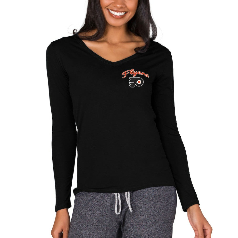Philadelphia Flyers Concepts Sport Women's Marathon Knit Long Sleeve V-Neck Top