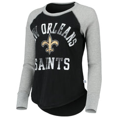 NFL New Orleans Saints Touch Women's Waffle Raglan Lightweight Long Sleeve T-Shirt