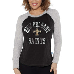 NFL New Orleans Saints Touch Women's Waffle Raglan Lightweight Long Sleeve T-Shirt