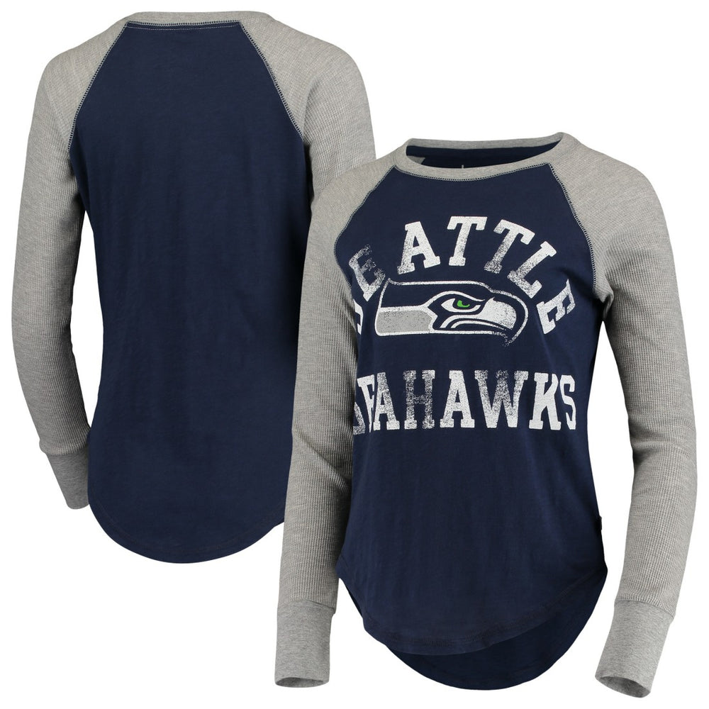 NFL Seattle Seahawks Touch Women's Waffle Raglan Lightweight Long Sleeve T-Shirt