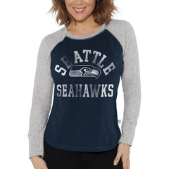 NFL Seattle Seahawks Touch Women's Waffle Raglan Lightweight Long Sleeve T-Shirt