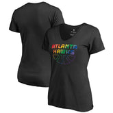 Atlanta Hawks Women's Team Pride Wordmark V-Neck T-Shirt - Black for sale