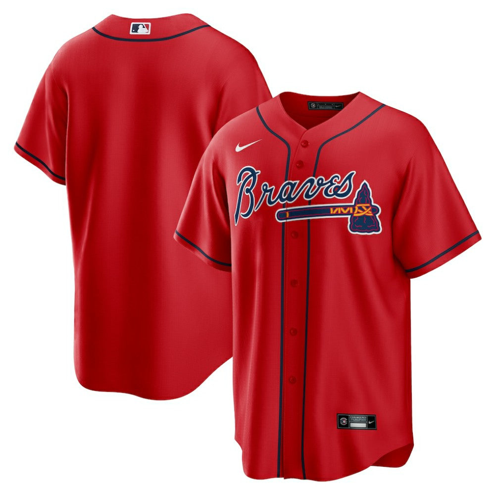 Atlanta Braves Alternate Replica Team Jersey - Red | Nike