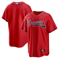 Atlanta Braves Alternate Replica Team Jersey - Red | Nike