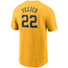 Christian Yelich Milwaukee Brewers Name & Number T-Shirt - Gold | Nike